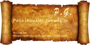Petrikovich Germán névjegykártya